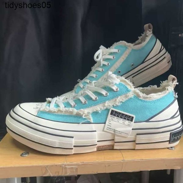 

xvessel wu jianhao's same ocean blue low raised thick soled canvas shoes vulcanized for men and women beggars, Black