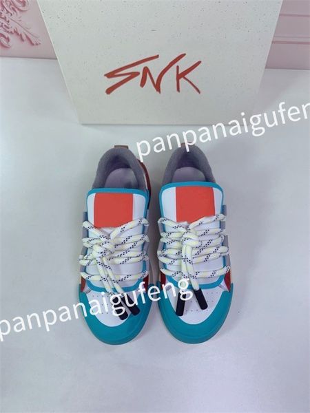 

2023 designer sneaker running shoes calfskin leather whiteblue letter overlays platform low sneakers mens woman shoes size 35-46 fd230506, Black