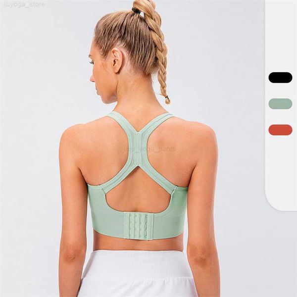 

lul-d14009 yoga underwear women's shockproof sports bra buckle adjustment gather bra shaping breathable fitness tennis clothing please