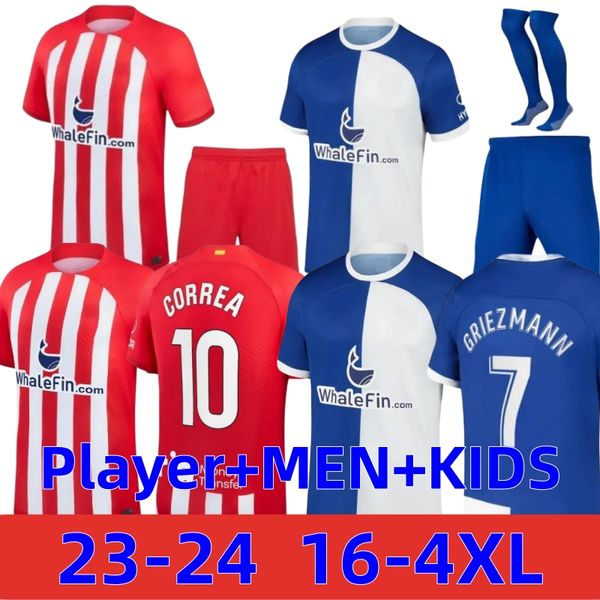 

atletico madrids 23 24 soccer jerseys griezmann correa koke 120th anniversary correa 2023 2024 football shirt morata felix lemar m.llorente, Black;yellow