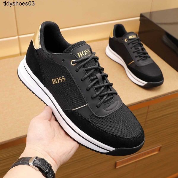 

the new boss is anti-skid high-end fashionable flat bottomed lightweight comfortable lightweight breathable and versatile for men's cas, Black