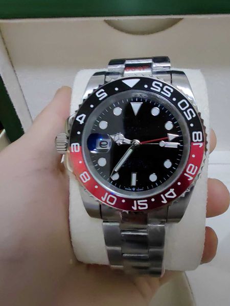 

men's watch gmt ii-126710 batman 6-color 40mm ceramic watch ring luxury men's mechanical automatic movement wrist watch with origi, Slivery;golden