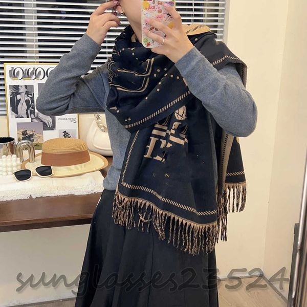 

designer scarf, classic brand logo autumn/winter fashion item, soft and warm, double-sided two-tone shawl, women's scarf shawl w028, Blue;gray