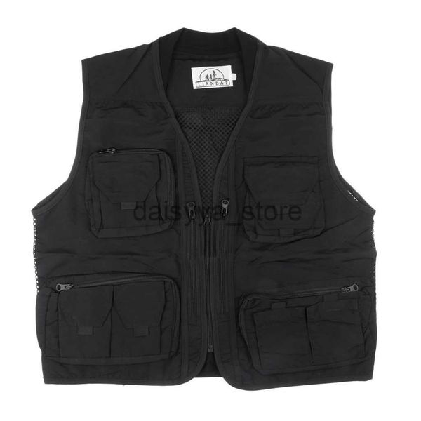 

other sporting goods men mesh vest multi-pocket fishing pgrapher vest outdoor causal fishing sport survival safety waistcoat x0826