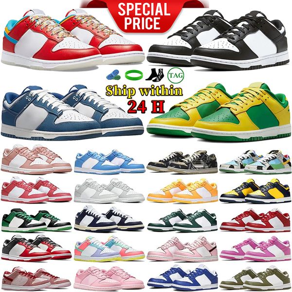 

men women low casual designer shoes mens sneakers fruity pebbles argon reverse brazil white black panda grey fog unc chunky coast trainers f