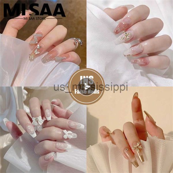 

false nails false nails girl heart reusable easy to apply easy to use quickdrying stickers art ballet nail new removable diy nails x0826, Red;gold
