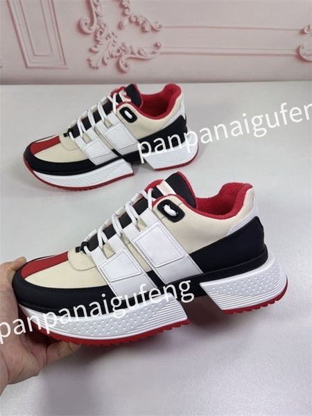 

new r sneaker trainer running shoes calfskin leather whiteblue letter overlays platform low sneakers mens woman shoes size 35-45 fd230501, Black