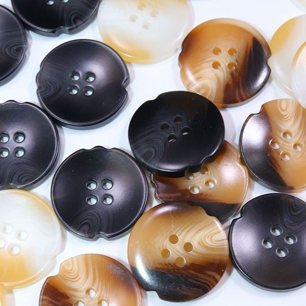 

White, black, colored large round edge resin buttons, suit sweater, coat button accessories