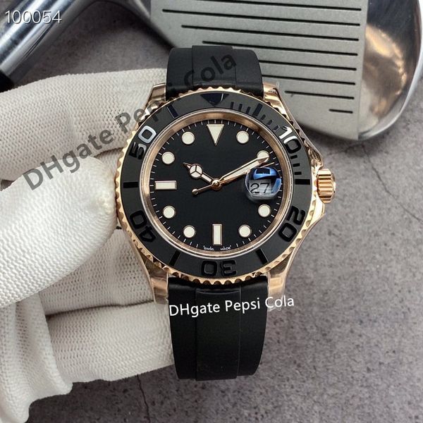 

ceramic men's watches 226659 42mm rubber strap 904l cal.3135 movement luminous waterproof sapphire automatic mechanical wristwatches, Slivery;brown