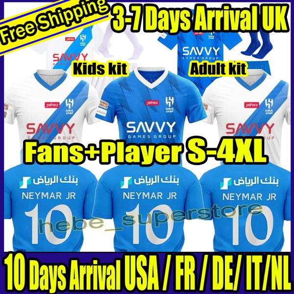 

s-4xl 2023/24 neymar jr al-hilal saudi soccer jerseys 2024 al hilal mitrovic neves sergej malcom uniform mens vietto koulibaly player versio, Black;yellow