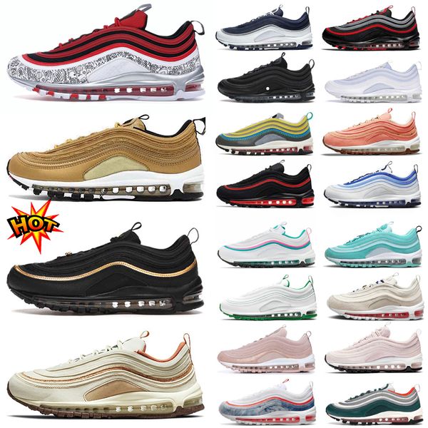 

og 97 97s running shoes sports runner triple white black silver bullet laser blue halloween woven the future south beach persian violet men