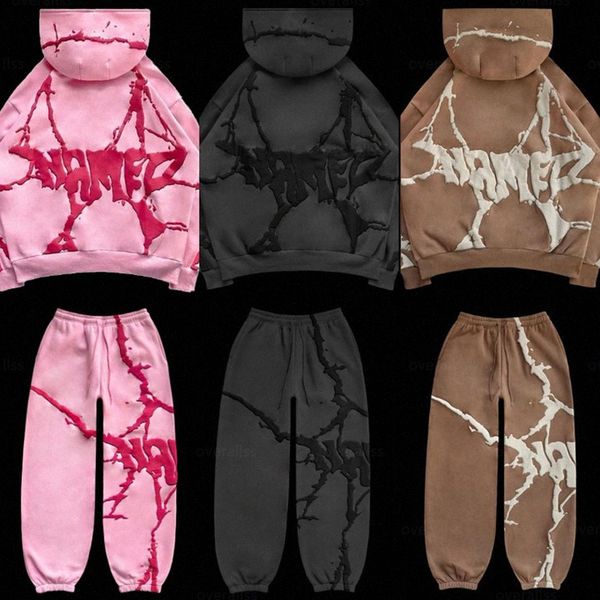 

hoodie y2k clothing fashion designer couple men women hoodie oversize full zip up hip hop streetwear vintage puff print sweatshirts autumn w, Black