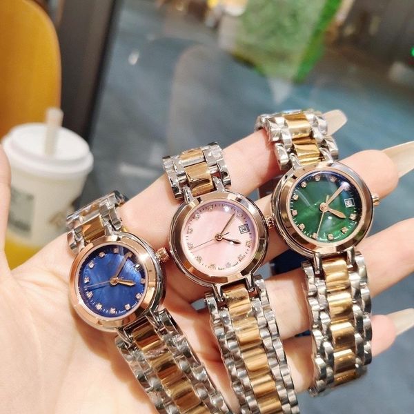 

women's watch certified glow-in-the-dark waterproof steel belt digital disc small luxury quartz women's watch, Slivery;golden