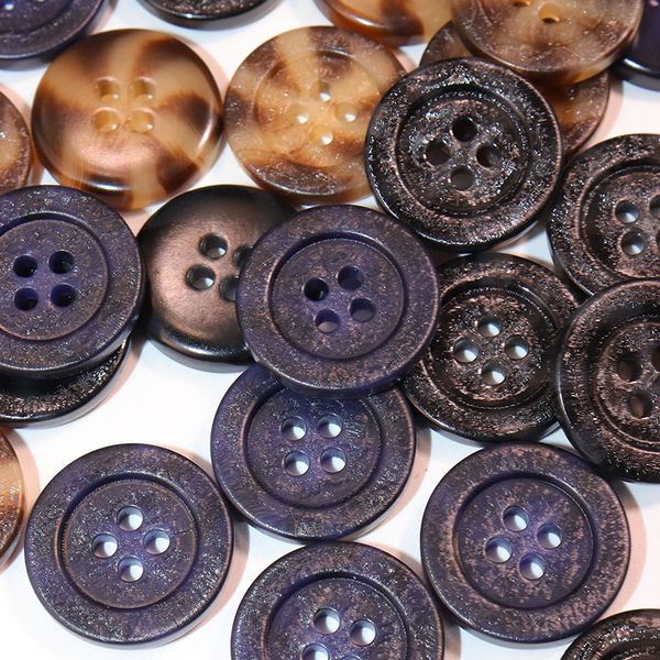 

White, black, colored large round edge resin buttons, suit button accessories, two eye bread button, wide edge button accessories