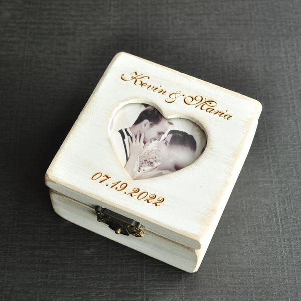 

diamonds custom wedding rings box with p wedding rings holder engraved vintage wooden ring bearer engagement ring pillow memory gift, Black