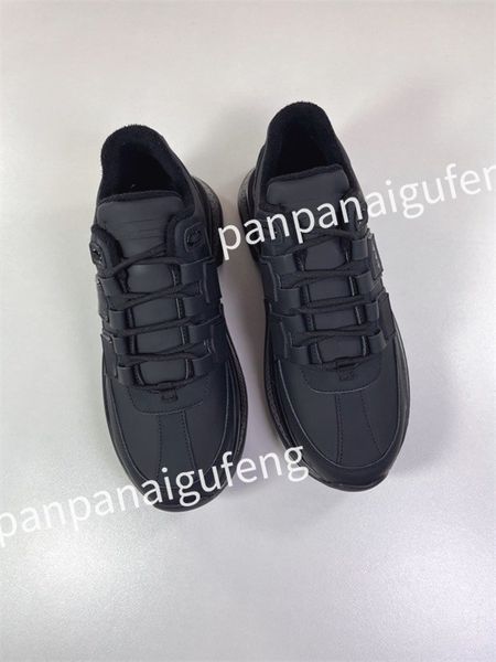 

2023 luxury designer sneaker trainer running shoes calfskin leather whiteblue letter overlays platform low sneakers mens woman shoes size 35, Black