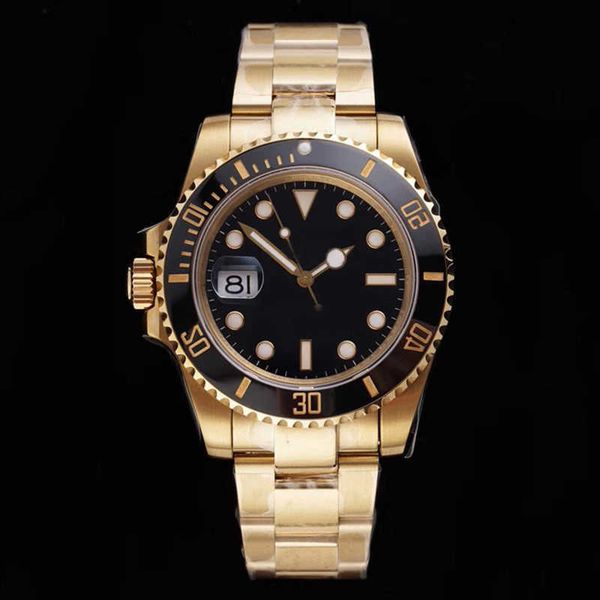 

5a watches for men automatic mechanical men watch 40mm stainless steel strap ceramic case business wristwatch montre de luxe, Slivery;golden