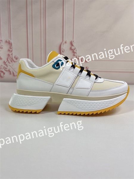 

2023 designer sneaker trainer running shoes calfskin leather whiteblue letter overlays platform low sneakers mens woman shoes size 35-45 fd2, Black