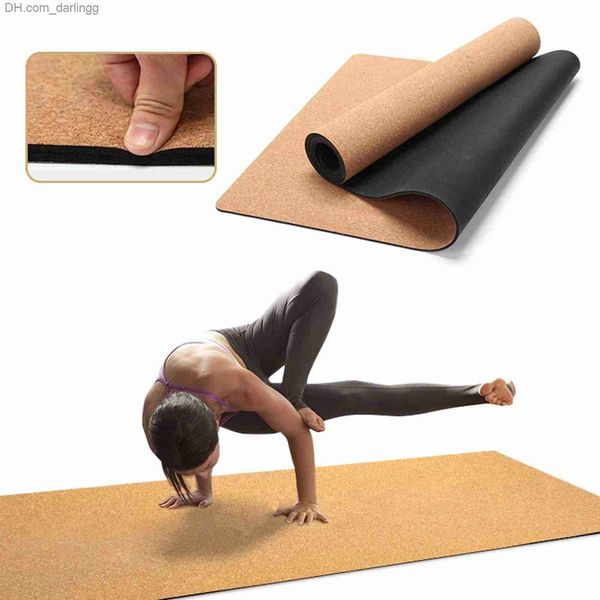 

cork yoga mat friendly 68cmx183cm 5mm thick mat for workout exercise q230826