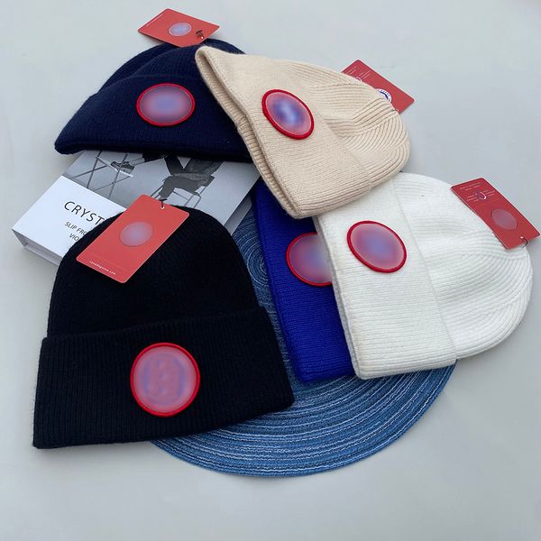

designer beanie trendy party warm knit hat red logo fashion men and women high-quality products, Blue;gray