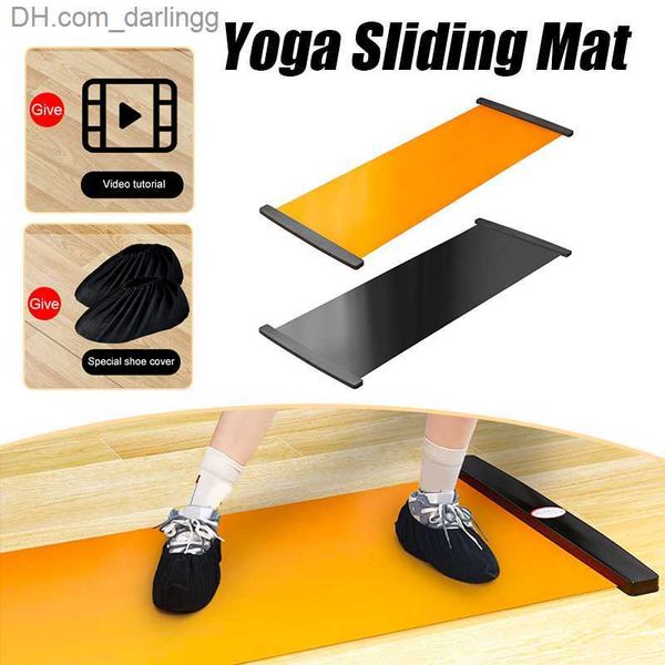 

140/180/200cm yoga sliding mat sports fitness glide plate skating training glide mat for ice hockey roller skating leg exercise q230826