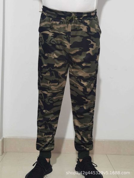 

autumn stretch camouflage overalls leggings for men's trousers for the middle-aged and elderly loose oversize trousers high waist stret, Black