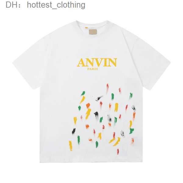 

lanvins shirt de x designer men's t-shirts summer print cotton casual t shirt for men and women tee rqw3422 2 gnm0 lanvin, White;black