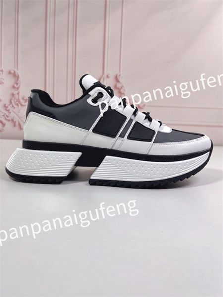 

2023 new designer sneaker trainer running shoes calfskin leather whiteblue letter overlays platform low sneakers mens woman shoes size 35-45, Black