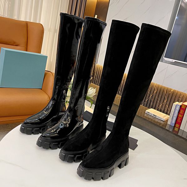 

luxury designer ankle boots knee high boots 5cm high heel platform naked wolfe spice stretch circumference fabric stretch lining stretchs up, Black