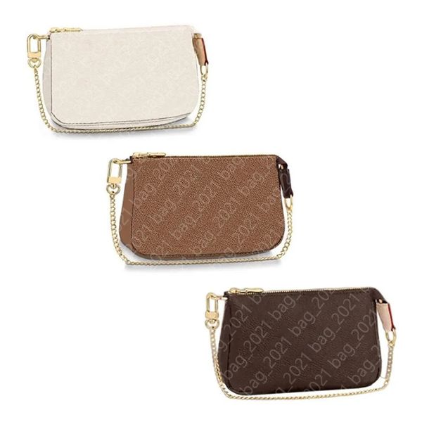 

7a im58009 mini pochette accessoires designer vintage women clutch evening shoulder handbag wrist cross body bag pouch chain wallet coin pur