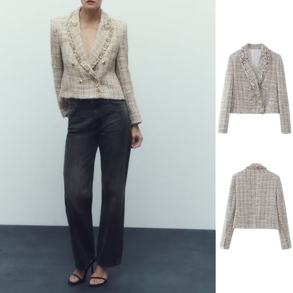 

womens suits blazers unizera summer wear european and american style french texture double breasted suit jacket 7623815 230826, White;black