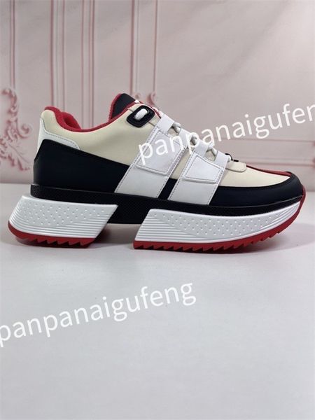 

new designer sneaker trainer running shoes calfskin leather whiteblue letter overlays platform low sneakers mens woman shoes size 35-45 fd23, Black
