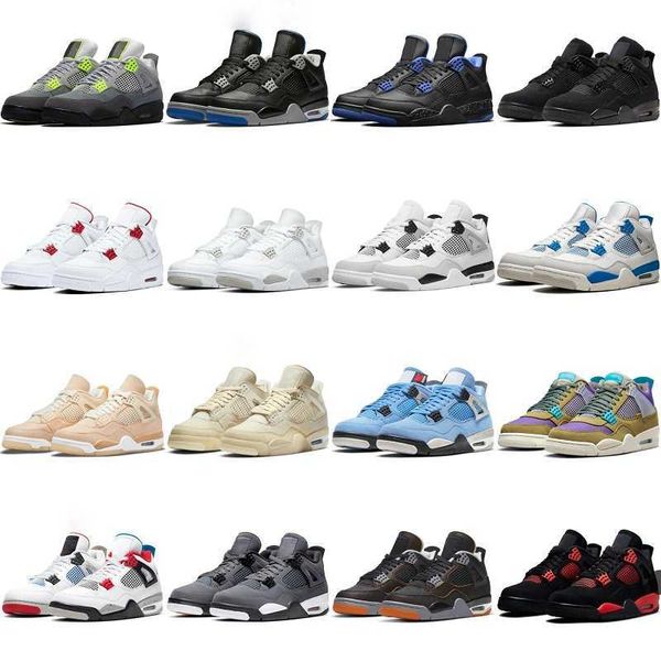 

2023 basketball 4s jumpman shoes designer men women og unc black white blue oreo pink silver yellow red brown green bronze multi color mount