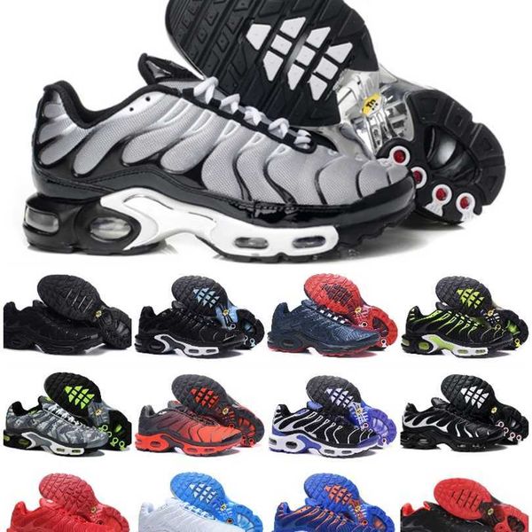 

classic mens tn running shoes university red blue triple white black metallic pewter chaussures tns requin airs sneakers breathable mesh plu