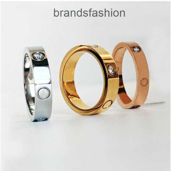 

designer rings design band stainless steel diamond men and women party wedding valentine's day gifts engagement classic jewelry size 5-, Silver