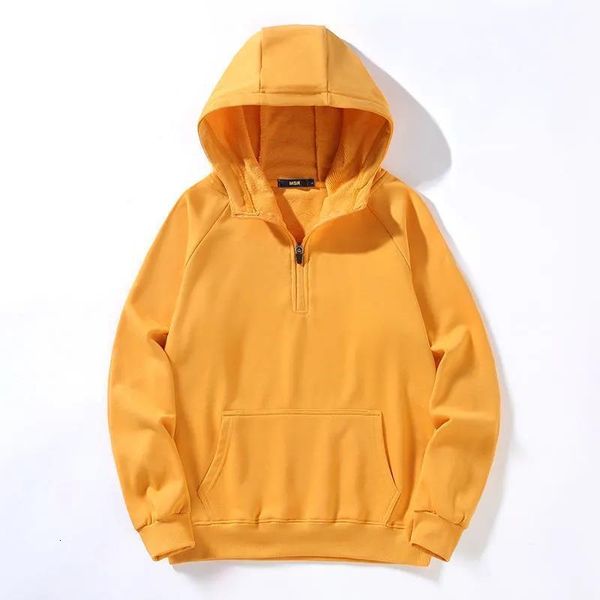 

men's hoodies sweatshirts autumn and winter hooded semi zipper sweater men plus velvet european american trend hoodie large size loose, Black