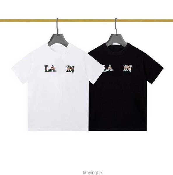 

designer lanvins t shirt embroidery tee exotic two-color summer trend fashion 2023, White;black