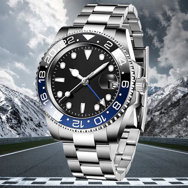 

luxury orologio da polso gmt watches automatic mechanical watch 904l stainless steel band folding buckle sports casual sapphire glass wristw, Slivery;brown