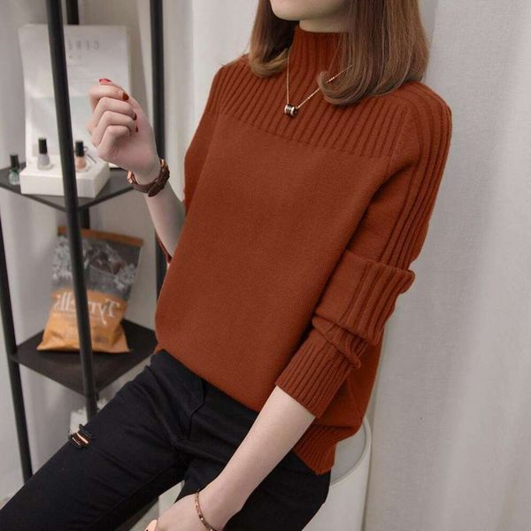 

pullover half sweaters turtleneck shirt korean style loose western womens short sweater for wholesale in autumn and, White;black