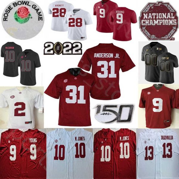 

alabama crimson tide football jersey bryce young will anderson jr. jase mcclellan traeshon holden jahmyr gibbs najee harris jaylen waddle ma, Black;red