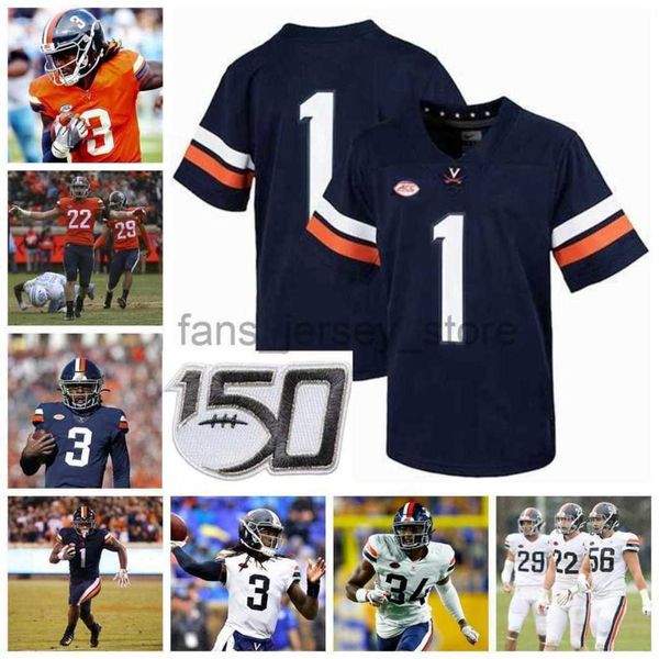 

ncaa uva virginia cavaliers college football jerseys men brian delaney jersey joey blount zane zandier mike hollins bryce perkins custom sti, Black