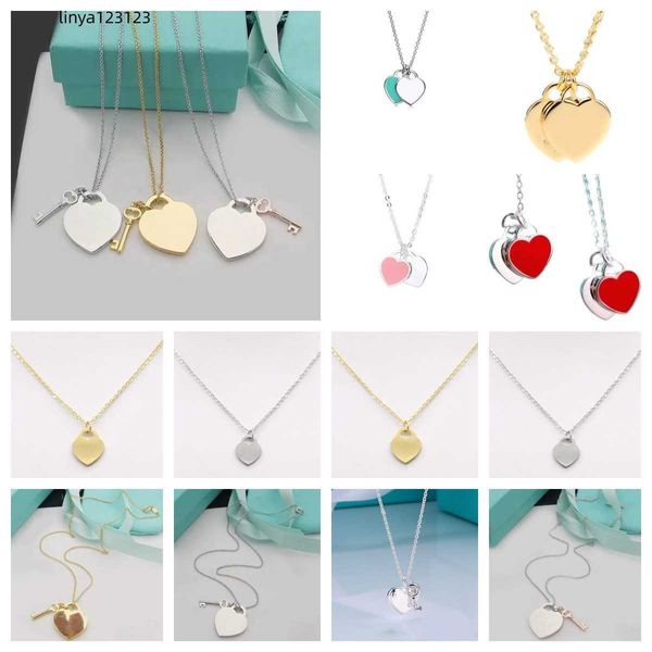 

t designer love heart necklace for ladies 925 silver love pendant necklace luxury neck gift for girlfriend accessories wholesale belt box 12
