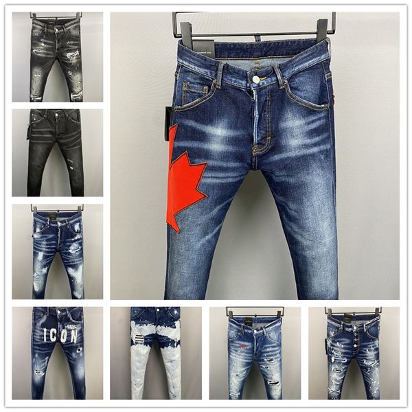 

2023 new arrivals d2 mens luxury purple designer dsquared2 denim jeans holes trousers dsquare jeans coolguy biker pants mens clothing wqds, Blue