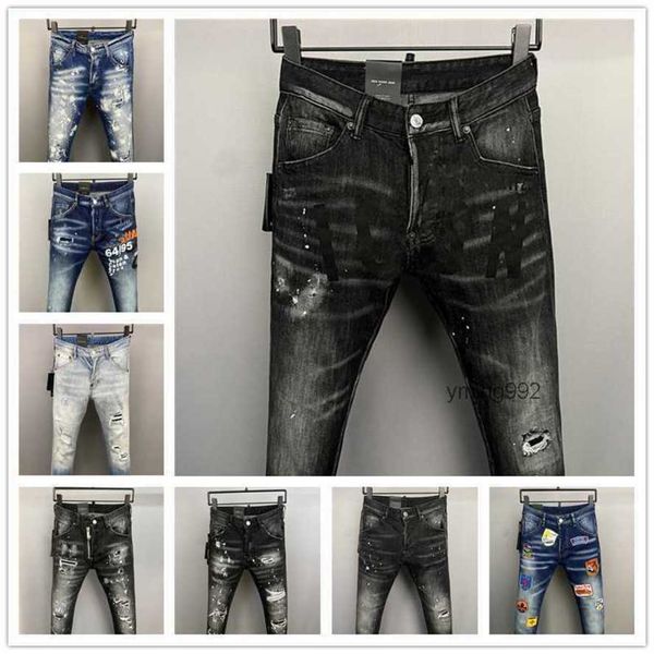 

2023 new arrivals d2 mens luxury purple designer denim jeans holes trousers dsquare jeans coolguy biker pants mens clothing 2#4t5e, Blue