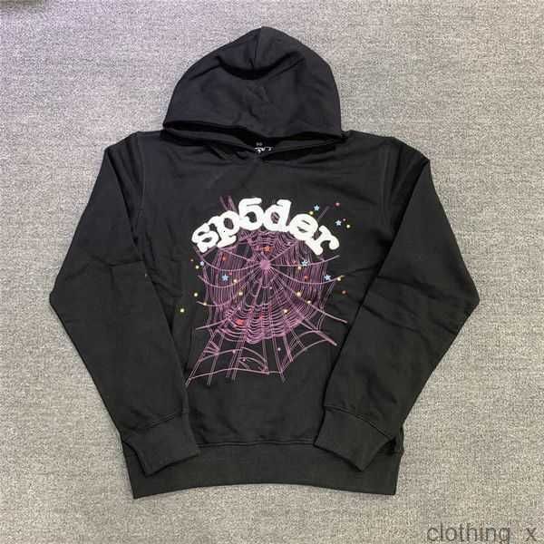 

men's hoodies sweatshirts 2023 sky blue sp5der men women 1 hip hop young thug spider world wide 555555 print pullover z6vq, Black
