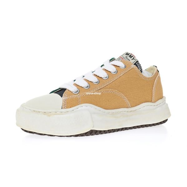 

maison mihara yasuhiro original sole low cut canvas shoes for men's over washed dyed sneaker mens mmy sports shoe womens vintage sneake, White;red