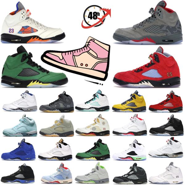 

jumpman 5 basketball shoes men aqua unc 5s georgetown concord racer blue raging bull fire red suede jade horizon sail what the for mens trai