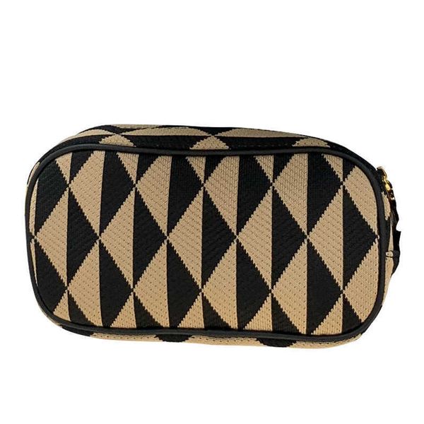 

early autumn new lunch box bag triangle diamond grid knitted one shoulder small bag simple crossbody bag