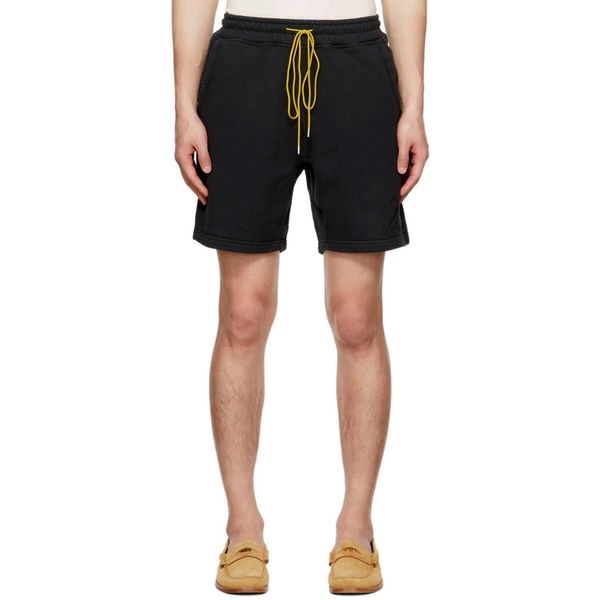

american trendy rhude letter slogan embroidered high street loose drawstring casual shorts, White;black