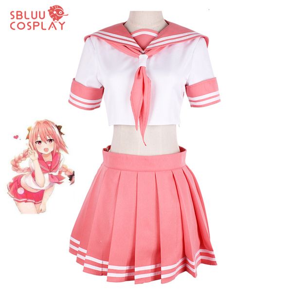 

theme costume sbluucosplay fate apocrypha rider astolfo cosplay for men jk school uniform sailor suit women outfit anime halloween costume 2, Black;red